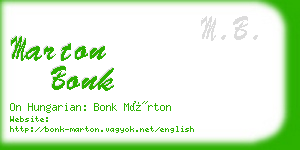 marton bonk business card